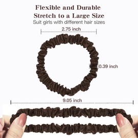 Mini-Haargummis aus 100 % Maulbeerseide, dünne Seiden-Haargummis für Frauen und Mädchen, keine Schäden, Haargummis für Schlaf, lockiges, dickes und dünnes Haar, kleine Satin-Pferdeschwanz-Halter