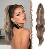FESHFEN Ponytail Extensions 20 inch Long Wave Ponytail Claw Clip