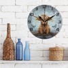 ALAZA Highland Cow Baby Wall Clock Non Ticking Decorative Desk