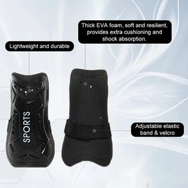 Lifreer Football Shin Pads, 3 Sizes Soccer Shin Guards Socks, Shin Pads Boys, Kids Football Socks for Boys And Girls Football Games Leg Calf Protective Gear(Black) (L)