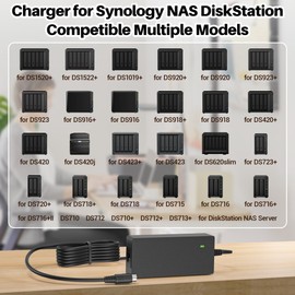 12V DC Power Cord for Synology NAS DiskStation DS1522+DS923+ DS1520+ DS418 DS420+ DS423+ DS620slim DS718+DS720+DS723+ DS916+ DS918+ DS920+ DS1019+ NAS Server Power Supply Replacement Cord