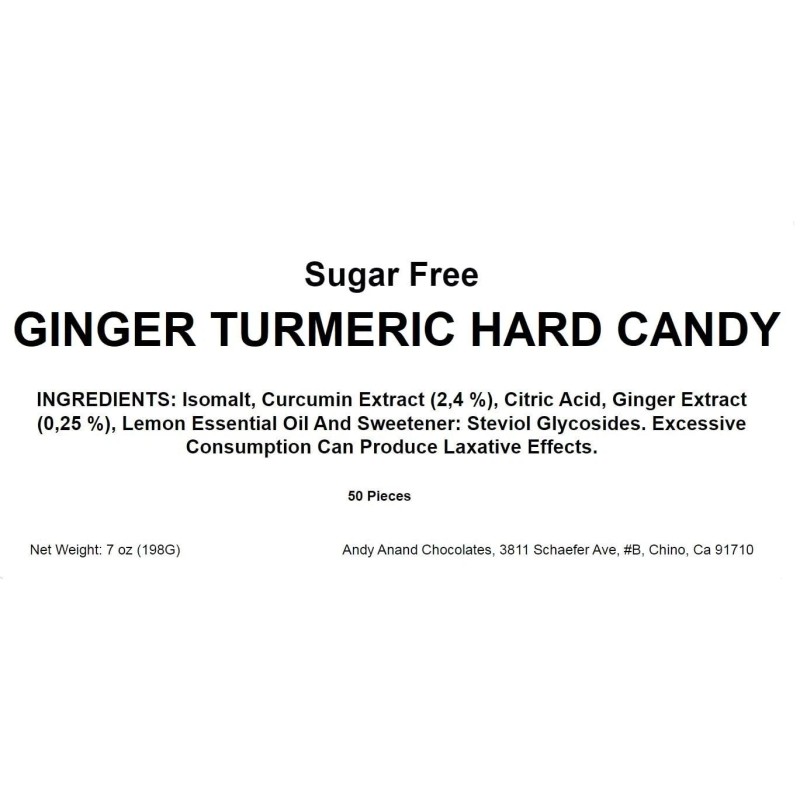 Andy Anand Sugar-Free Ginger Turmeric Candy – Keto Vegan Treat,