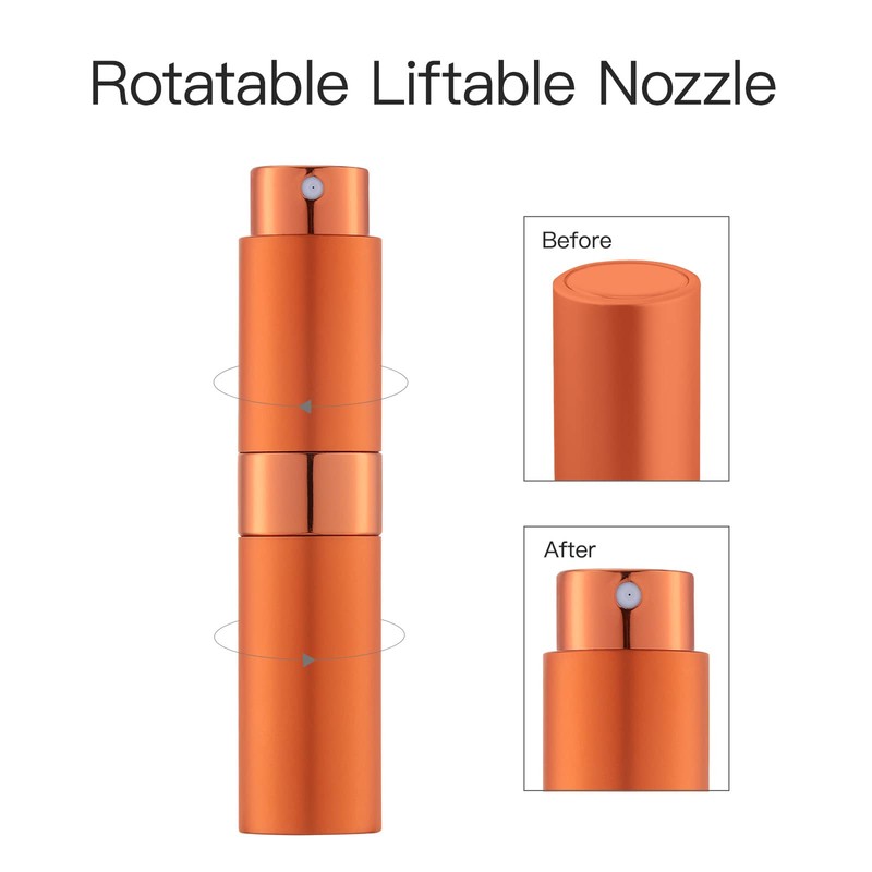 LISAPACK 8ML Atomizer Perfume Spray Bottle for Travel, Empty Refillable
