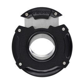 XIKAR Enso Cigar Cutter, Synchronized Double-Guillotine Stainless Steel Blades, Planetary Gear System, Black