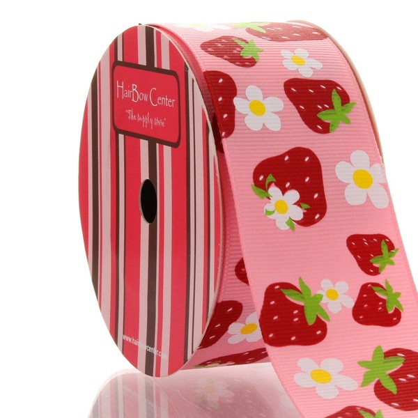 1.5" Strawberries Grosgrain Ribbon 5 Yard