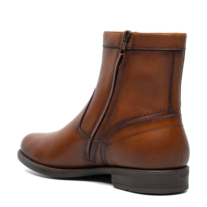 Florsheim Midtown Plain Toe Men's Boot, 9.5 2E US, Cognac