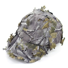3D Leaves Camouflage Ghillie Caps Sniper Hats Camo Sunshade Baseball Caps for Fishing Hunting Airsoft (Unisex)