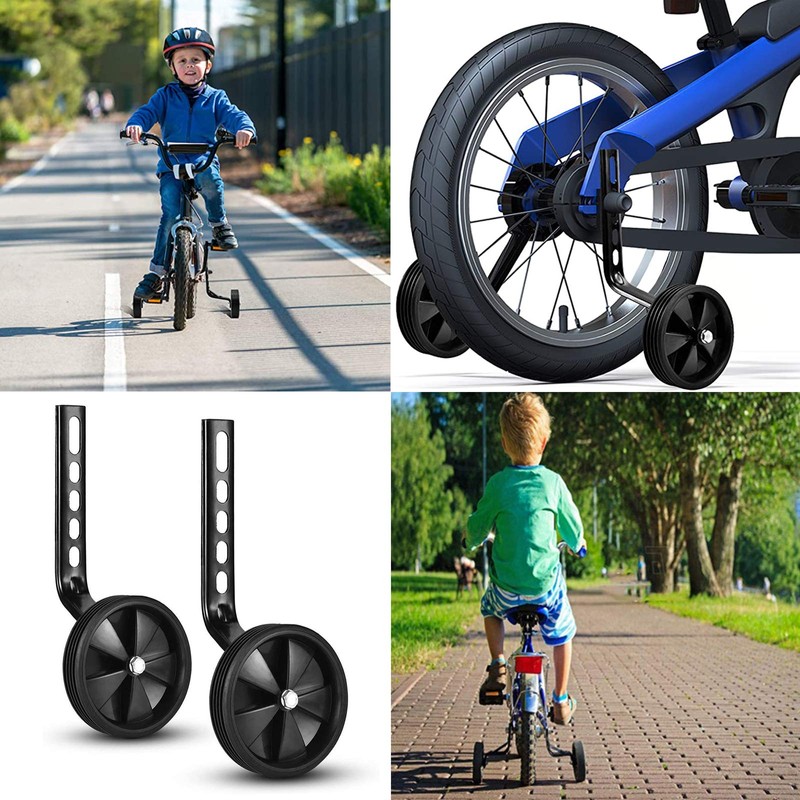 Etern 2 PCS Children's Bicycle Training Wheels, Adjustable Wheel Stabilisers,