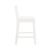 Linon White Benton Solid Rubberwood MidCentury Stool Set of 2,