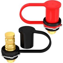 Greluma 1 Paio Postazione di ricarica batteria 250A M10,terminali batteria remoti con perno da 3/8" con copertura impermeabile,ponticello per caricabatteria con perno da 20mm per lattina ATV per auto