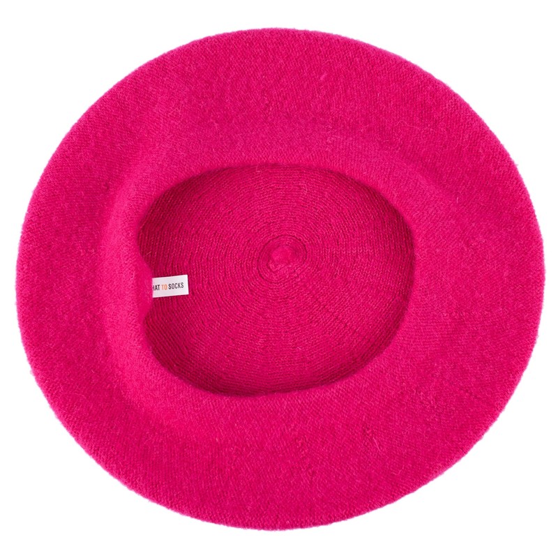 Hat To Socks Wool Blend Beret - fuchsia
