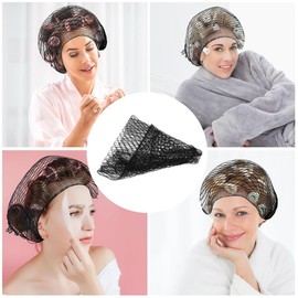 4 Pieces Triangle Hair Net for Rollers, Women Hair Net Mesh Hair Net Triangular Hair Setting Net for Sleeping, 35 x 35 x 57 Inches (Black)