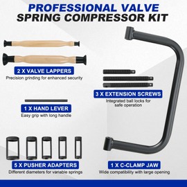 DASBET Valve Spring Compressor & Valve Lapper Set | Spring Clamp Service Kit with C Clamp for Motorcycle, ATV, Car, Small Engine Vehicle Equipment (Blue)