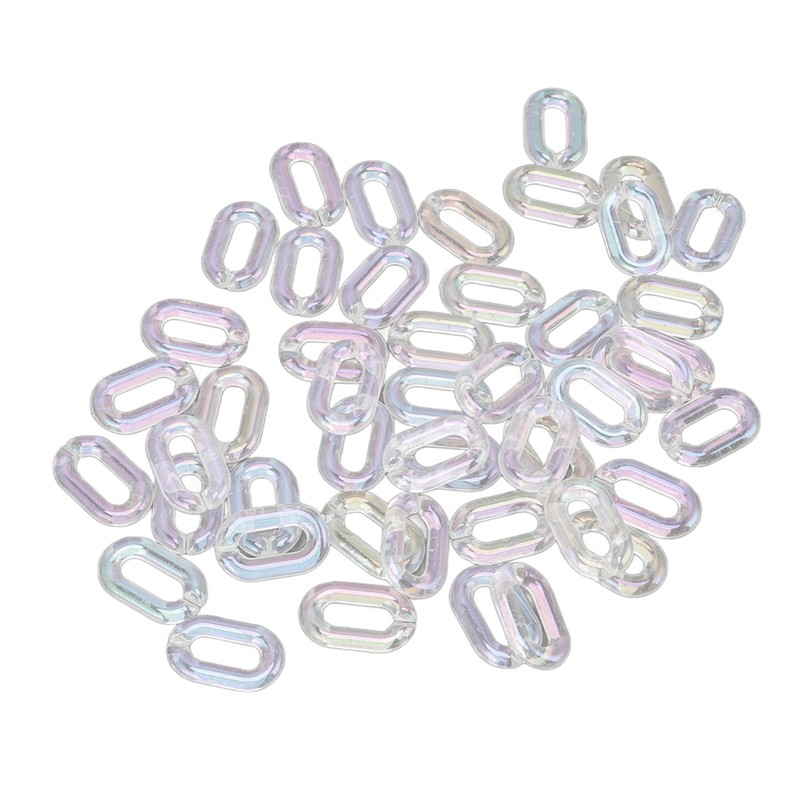 50PCS Acrylic Linking Rings Transparent DIY Assemblable Transparent Color Plating