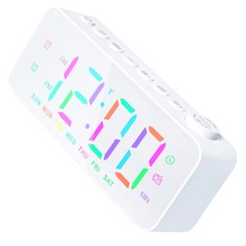OSALADI Digital Alarm Clock Led Display Large Screen Radio Alarm for Bedroom Modern Led Decorative Clock
