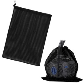 2 Pack 12.2"x 15.9" Pump Barrier Bag, with Drawstring Pond Mesh Pump Filter Bag for Pond biofilters Aquarium Filtration and Outdoor Swimming Pool Black Media Bags
