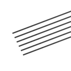 sourcing map Pack of 6 Carbon Fibre Rod for RC Aeroplane DIY Tube Quadcopter Arm 1 mm x 300 mm
