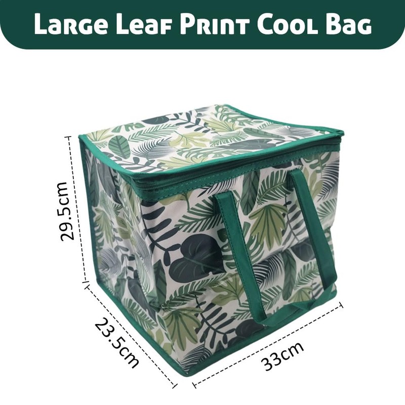 schone Large Leaf Print Food Bag (Green)