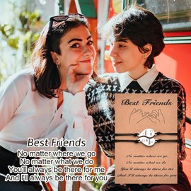 Long Distance Friendship Bracelets Gifts for Women Girls Best Friend Birthday Gifts for Women Girls Bestie Heart Matching Bracelets for Best Friends 2 Female Bestfriend Soul Sister Gift Ideas