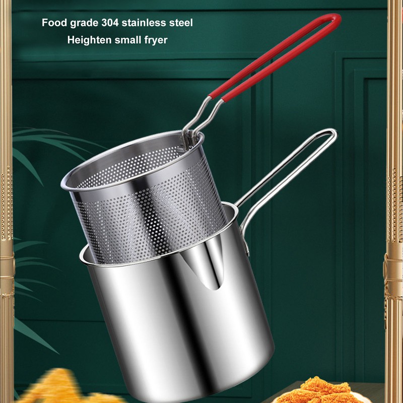 Small Deep Fryer Pot Stainless Steel Olecranon Type Diversion Japanese