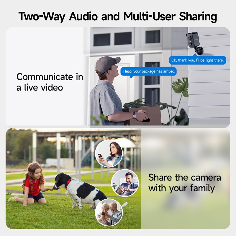 Ediloca Security Cameras Wireless Outdoor, 2K Pan Rotating 300° Battery