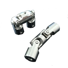 10mm to 10mm Inner Dia Rotatable Three-section Universal Joint Shaft Coupling Connectors Steering Couplers D16mm x L58mm