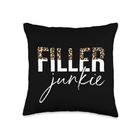 Filler Junkie Med Spa & Aesthetic Nurse Injector Junkie Lip Filler Cosmetic Nurse Injector Throw Pillow, 16x16, Multicolor