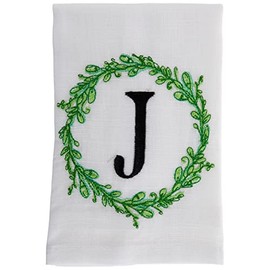 Hobby Lobby Spring Greenery Wreath Black Letter J Cloth Cotton Napkin for Kitchen Home Decor
