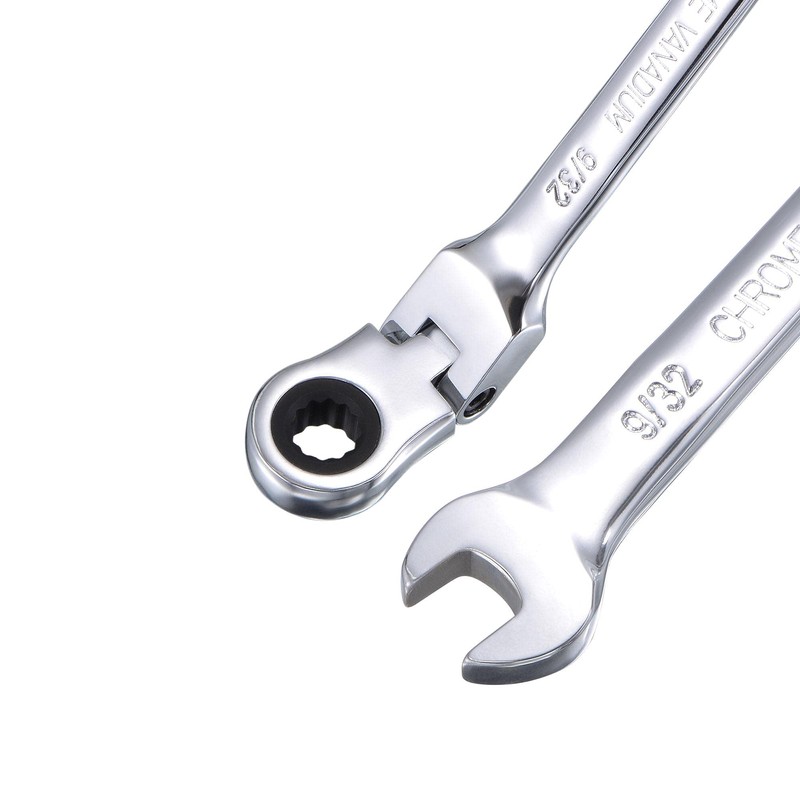 sourcing map 9/32 Inch Flex-Head Ratcheting Combination Wrench SAE 72