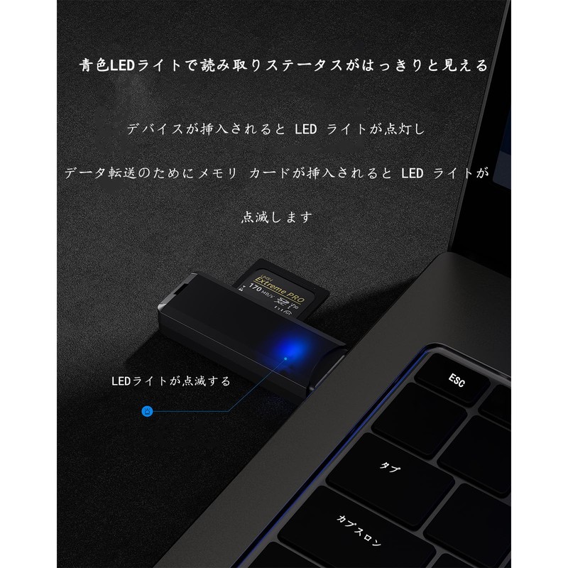 USB 3.0 SD Card Reader, Ultra Small SD/TF Reader, 2-in-1