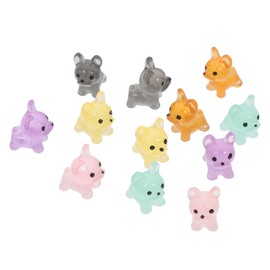 Mipcase 12Pcs Glow Dark Miniature Dog Statues Cute Puppy Ornaments for Garden Lawn and Balcony Decor Adorable Micro Landscape Figurines