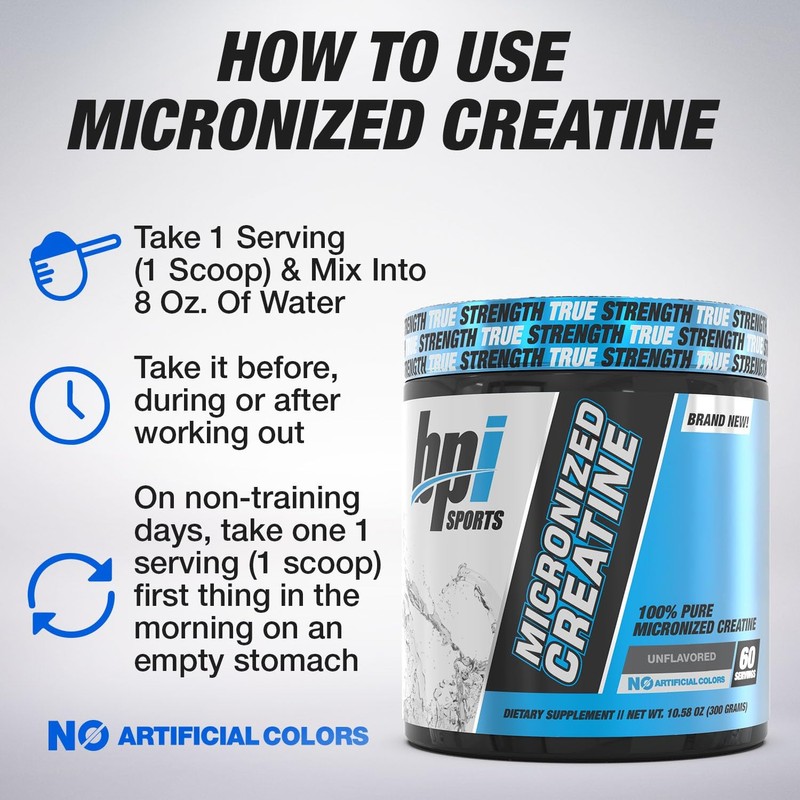 BPI Sports 100% Monohidrato de Creatina Micronizada gr - 60