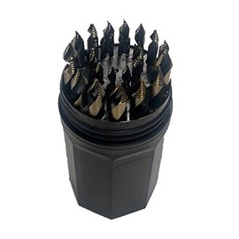 Norseman 22903 1/16 in. - 1/2 in. Super Premium Black and Gold Oxide Hi-Molybdenum Steel Drill Bit Set, 29-Piece, grey