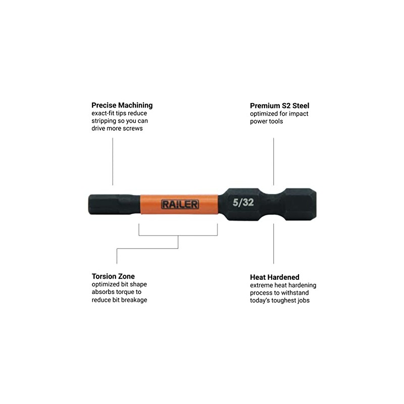 Hex 1/4" Impact Driver Bit - Railer Allen Wrench Drill