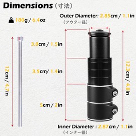 TRIWONDER MTB Bicycle Bike Fork Stem Extender Handlebar Riser Adaptor Aluminium Alloy Head Up Adapter (Black - 2)