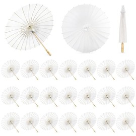 HOOMUU - Sombrillas de papel para bodas - Sombrilla de papel blanco japonés chino para mujer