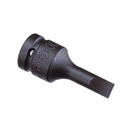 Genius Tools 3/8" Dr. 1.0 x 5.5mm Slotted Impact Bit Socket, 60mmL (CR-Mo) - 3460P055