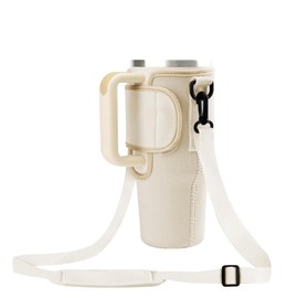 【RFHUDJI】水筒カバー 450~1200mlの絶縁カバーの肩ベルトを調節することができて、450~1200mlの瓶に適して、簡単に使用して携帯して、耐久性と保護の設計です (ベージュ色です)
