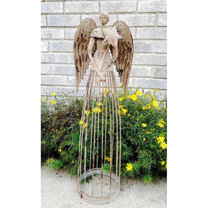 Grace Home 26''H Garden Angel Metal Yard Stake Antiqued Sculpture