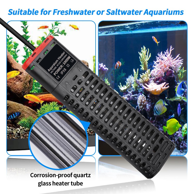 Cyitimo Aquarium Heater 1000W Submersible Fish Tank Heater with Double
