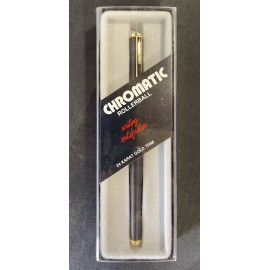 Chromatic Rollerball Black Barrel Pen w/ 24 Gold Trim Vintage