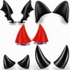 Tzou 5Pair Motorcycle Helmet Horns Accessories Set,Cute Cat Ears Devil