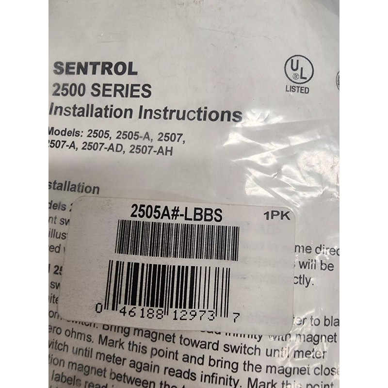 Sentrol 2500 Series Mount Switch and Magnet 2505A#-LBBS