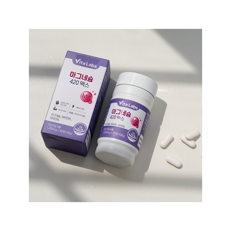 Vitalabs 비타랩스 마그네슘 420 맥스 눈떨림 임산부 영양제 B1 B6