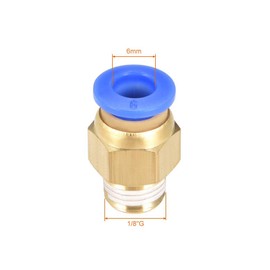 PC6-01 Push to Connect Fittings, 6mm Tube OD x 1/8” G Thread, Straight Pneumatic Quick Fitting Air Line Connector 20Pcs