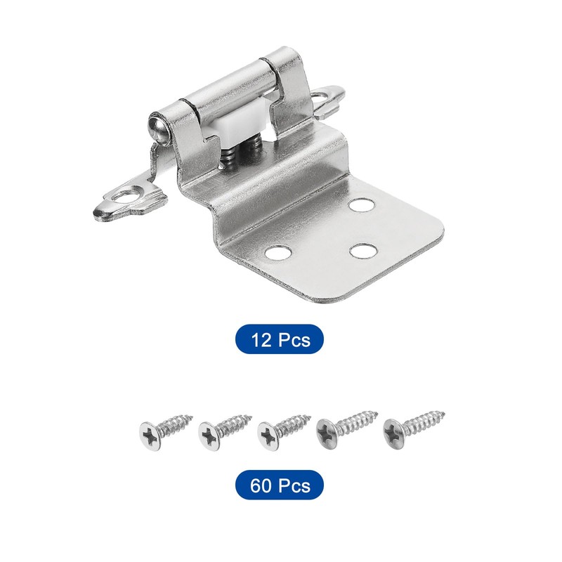 sourcing map 3/8" Cabinet Kitchen Inset Hinges, 12Pcs Self Closing