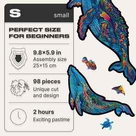 UNIDRAGON Wooden Jigsaw Puzzles Milky Whales 98 Pieces S