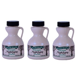 Pure U.S Grade A Maine Maple Syrup - 3.4 FL OZ Jug, 3 count, Gift Size, Amber Color, Rich Taste, Holiday Gift Set