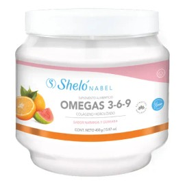 Omegas 3-6-9 Colágeno Hidrolizado Sheló Nabel  Hydrolyzed Collagen with Omega 3-6-9, 450g Powder                                                      