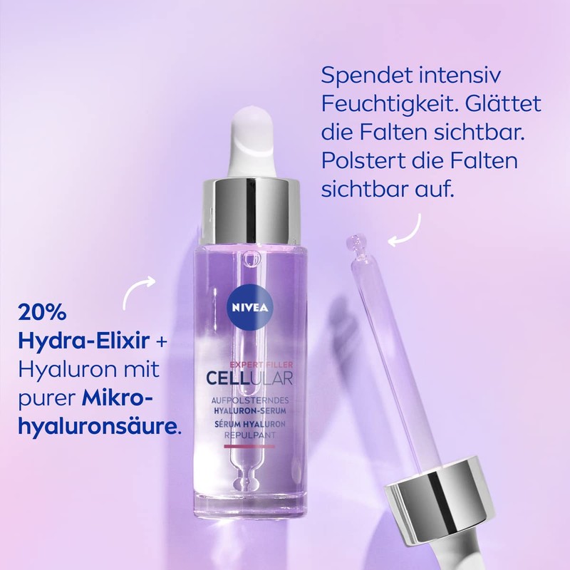 Nivea Cellular Filler Hyaluron Serum Essence, Preparatory Face Serum, Moisturising,